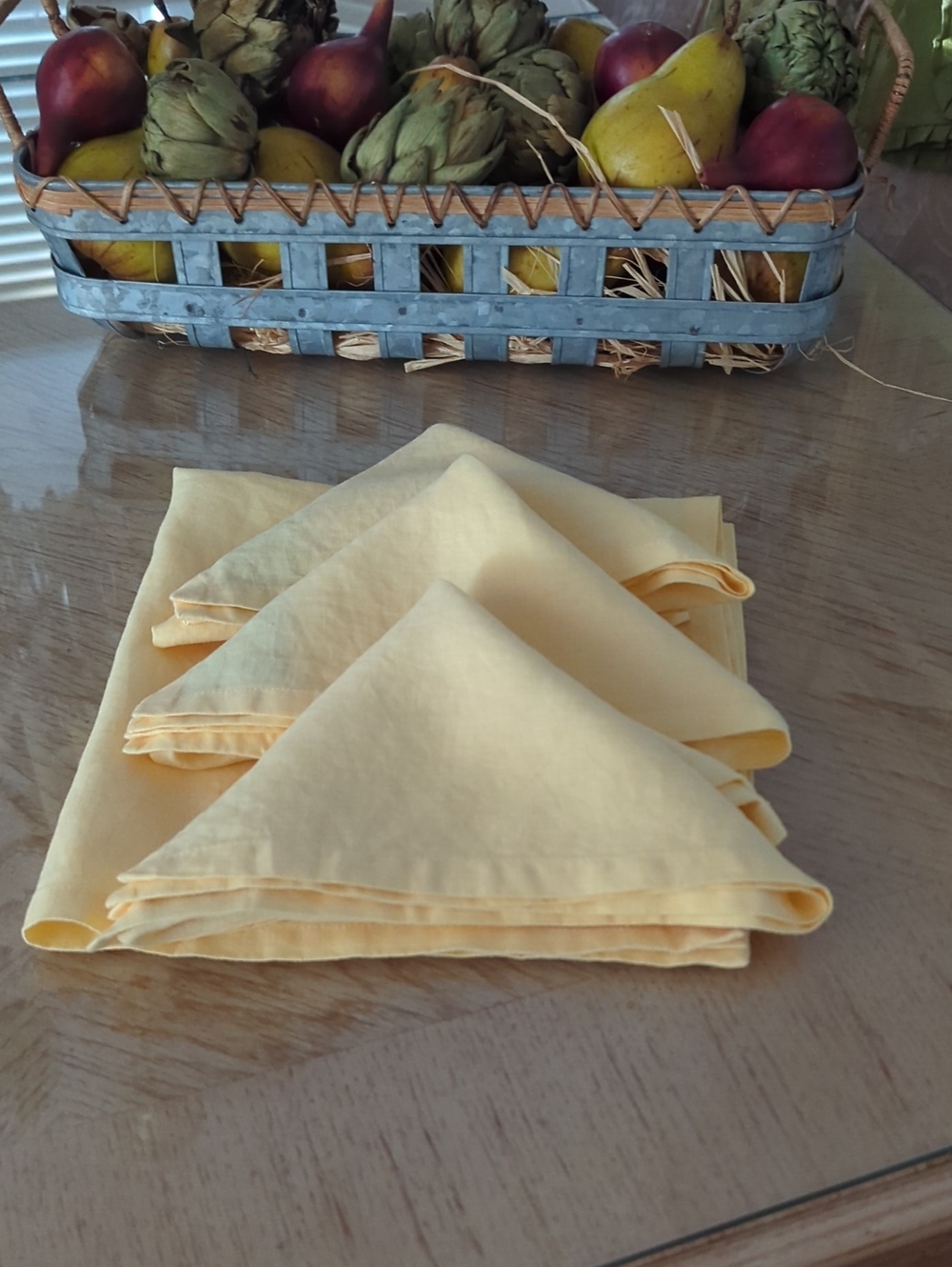 Pottery Barn Linen Napkins In Sunny Yellow